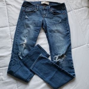 Hollister Light Wash Distressed Skinny Jeans